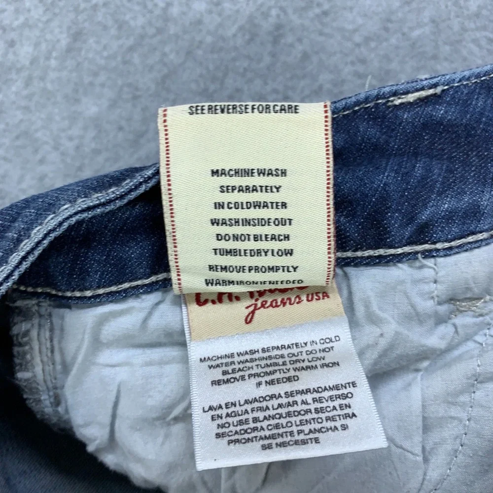 L.A. Idol Bootcut Jeans Womens 7 Blue Rhinestone Embroidered Pockets Stretch